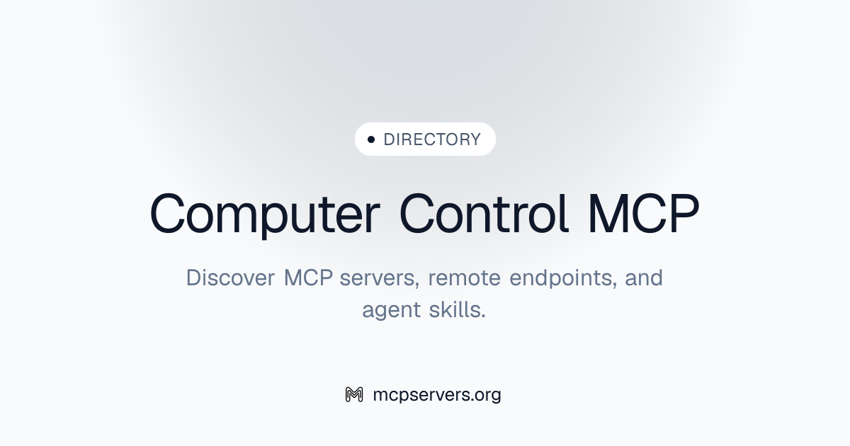 Computer Control MCP Server | Awesome MCP Servers