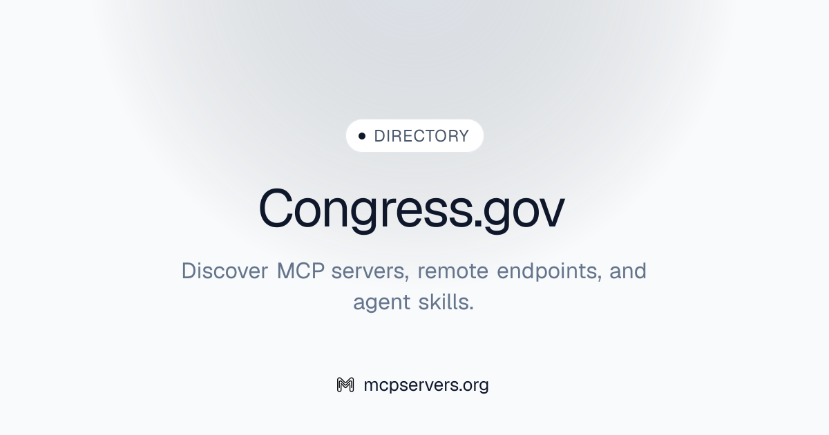 Congress Gov MCP Server | Awesome MCP Servers