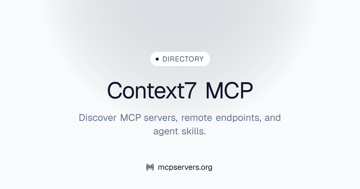 Official Context7 MCP Server | Awesome MCP Servers