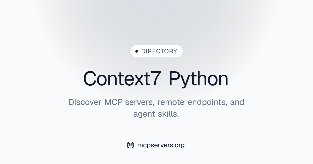 Context7 Python MCP Server | Awesome MCP Servers