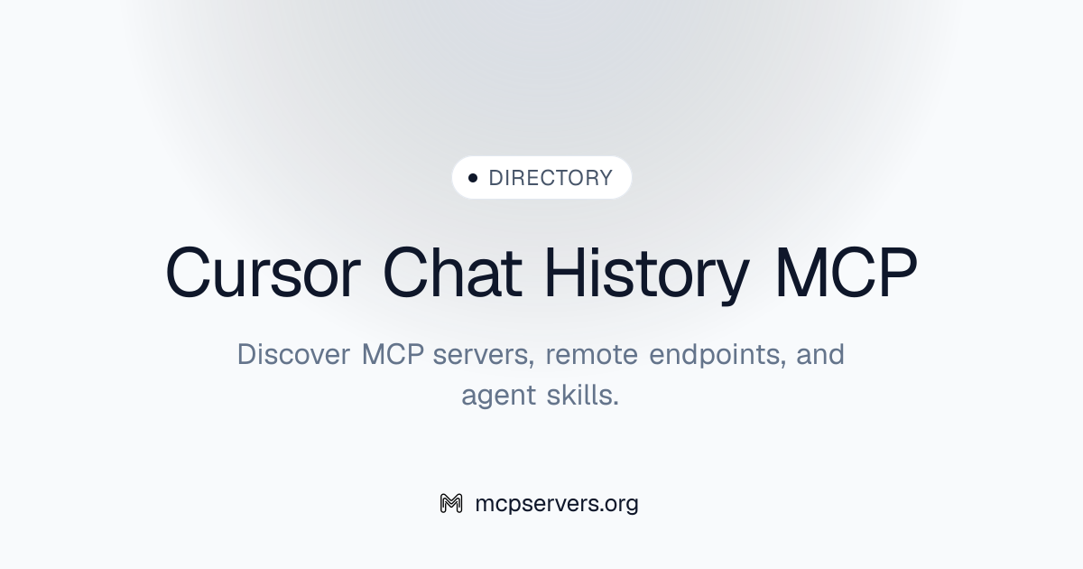 Cursor Chat History MCP Server | Awesome MCP Servers