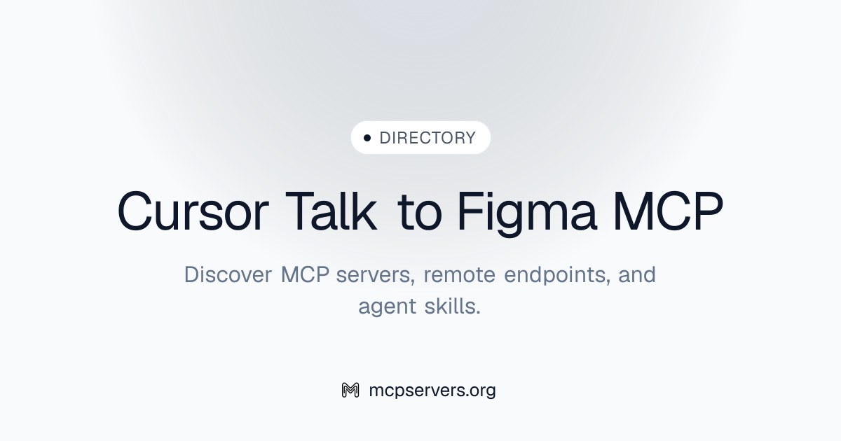 Cursor Talk to Figma MCP Server | Awesome MCP Servers