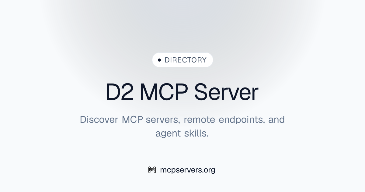 D2 MCP Server | Awesome MCP Servers