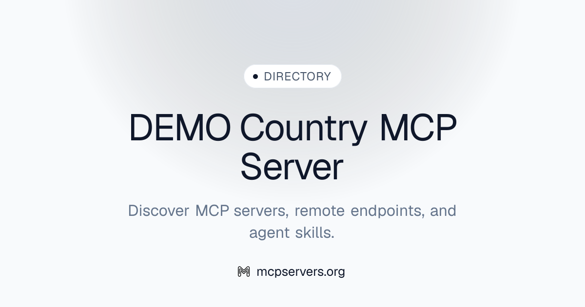 DEMO Country MCP Server | Awesome MCP Servers