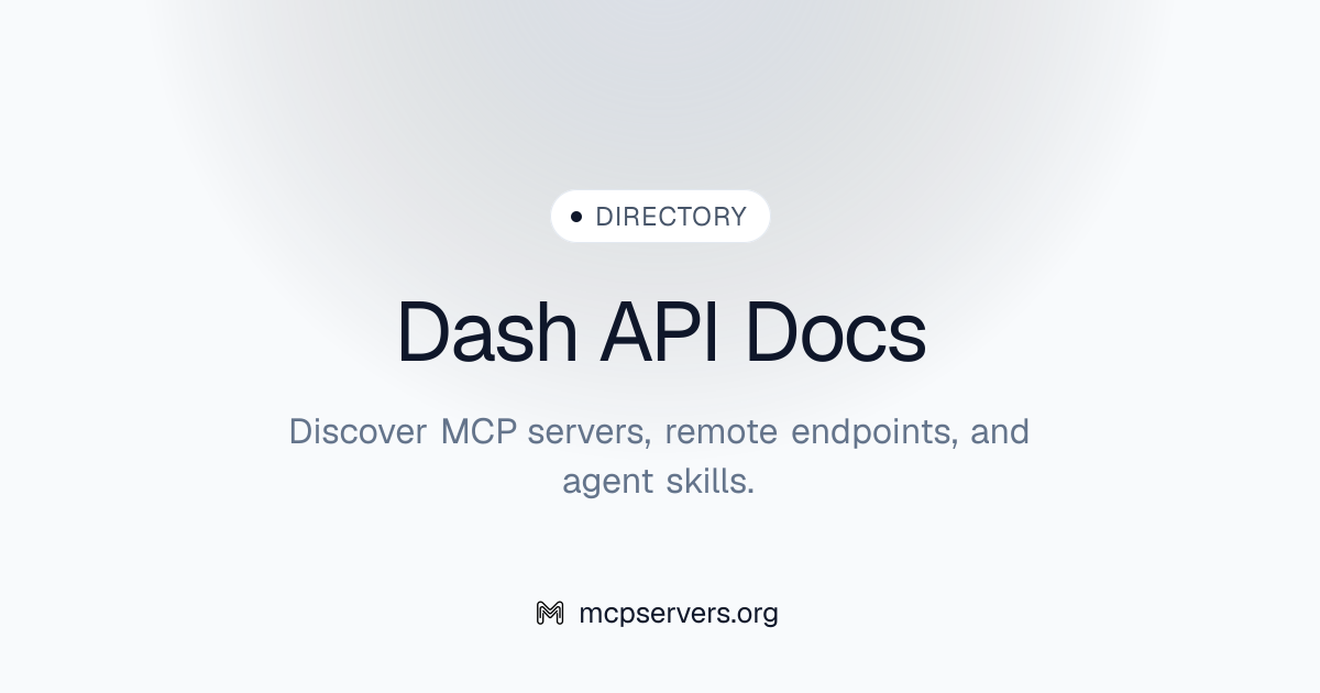 Dash API Docs MCP Server | Awesome MCP Servers