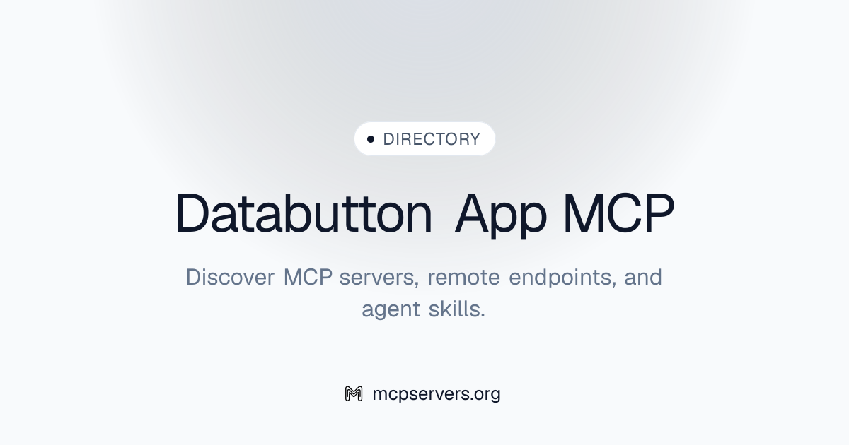 Databutton App MCP Server | Awesome MCP Servers