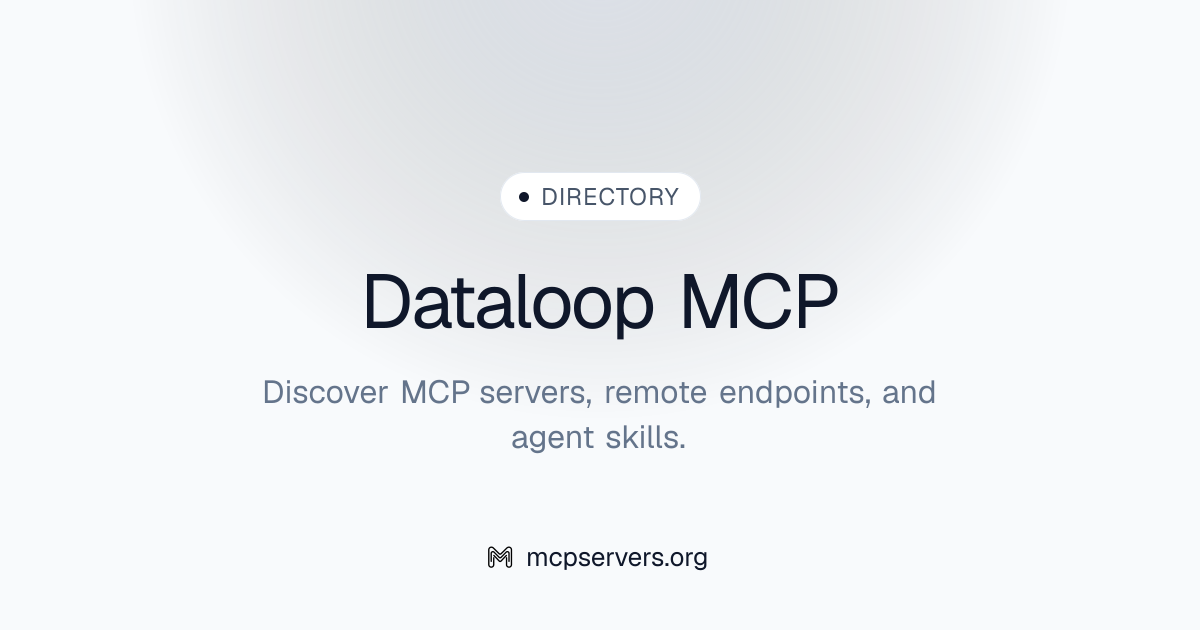 Dataloop MCP Server | Awesome MCP Servers