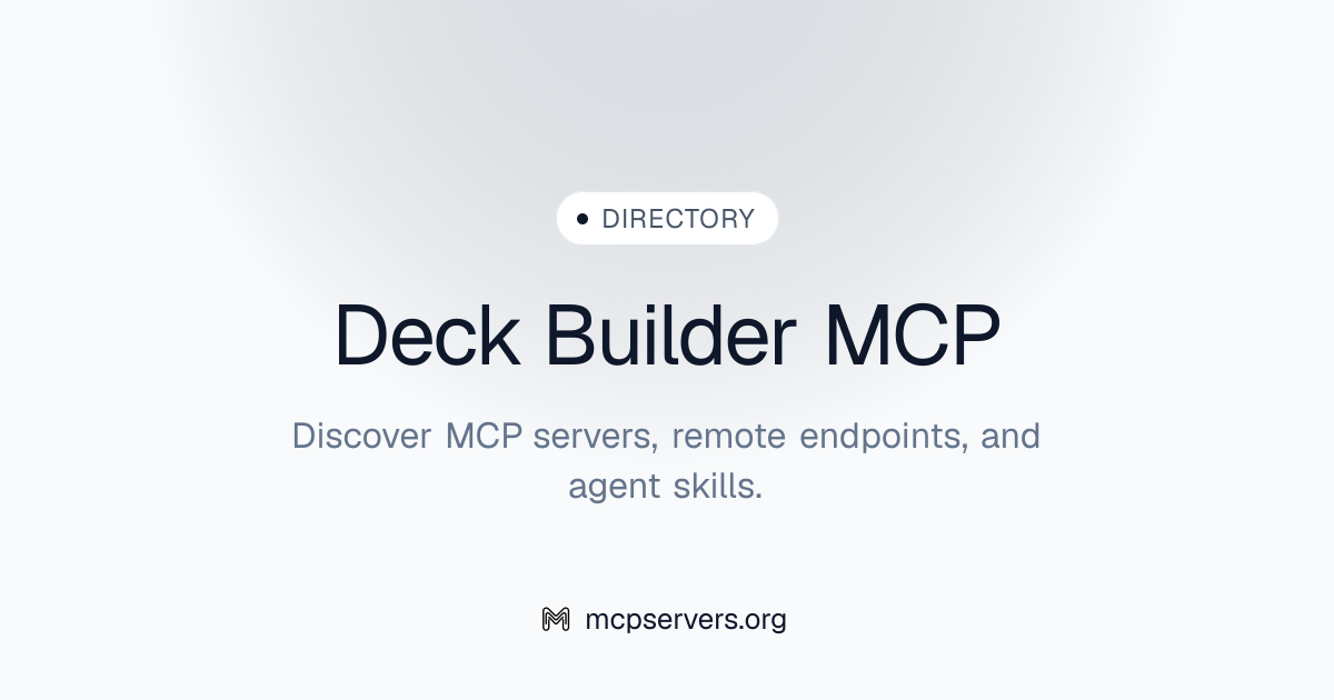 Deck Builder MCP Server | Awesome MCP Servers