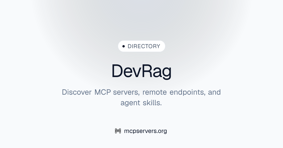 Dev Rag MCP Server | Awesome MCP Servers