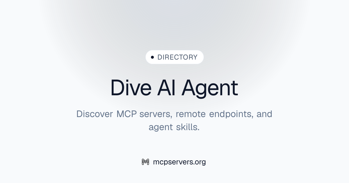 Dive AI Agent MCP Server | Awesome MCP Servers