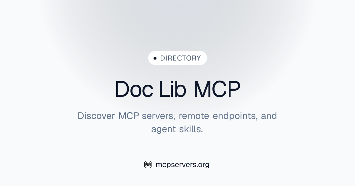 Doc Lib MCP Server | Awesome MCP Servers