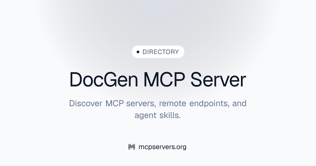 Doc Gen MCP Server | Awesome MCP Servers