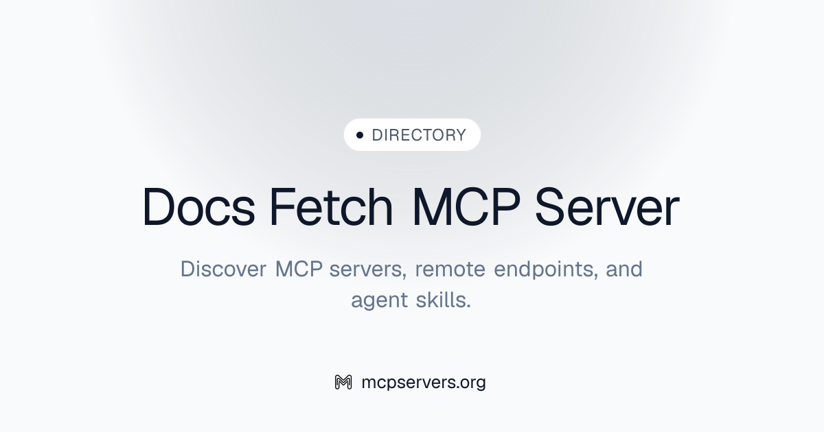 Docs Fetch MCP 伺服器 | Awesome MCP Servers