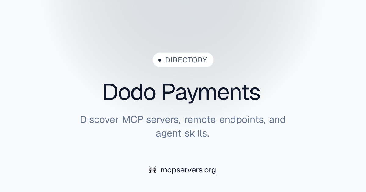 Dodo Payments MCP Server | Awesome MCP Servers