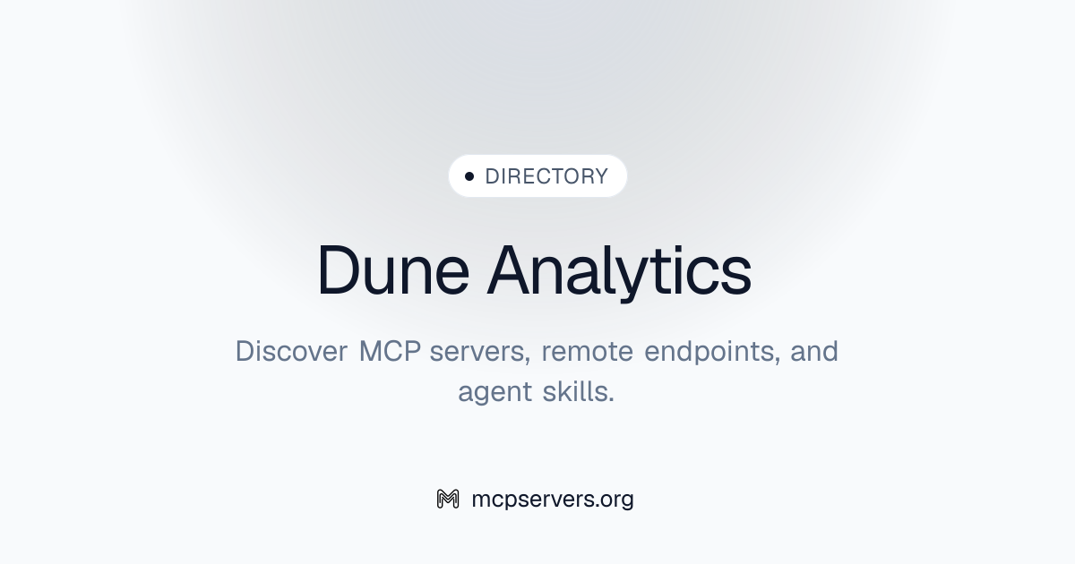 Dune Analytics MCP Server | Awesome MCP Servers