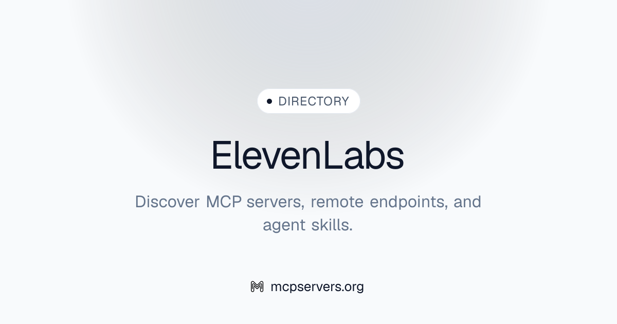 Official Eleven Labs MCP Server | Awesome MCP Servers