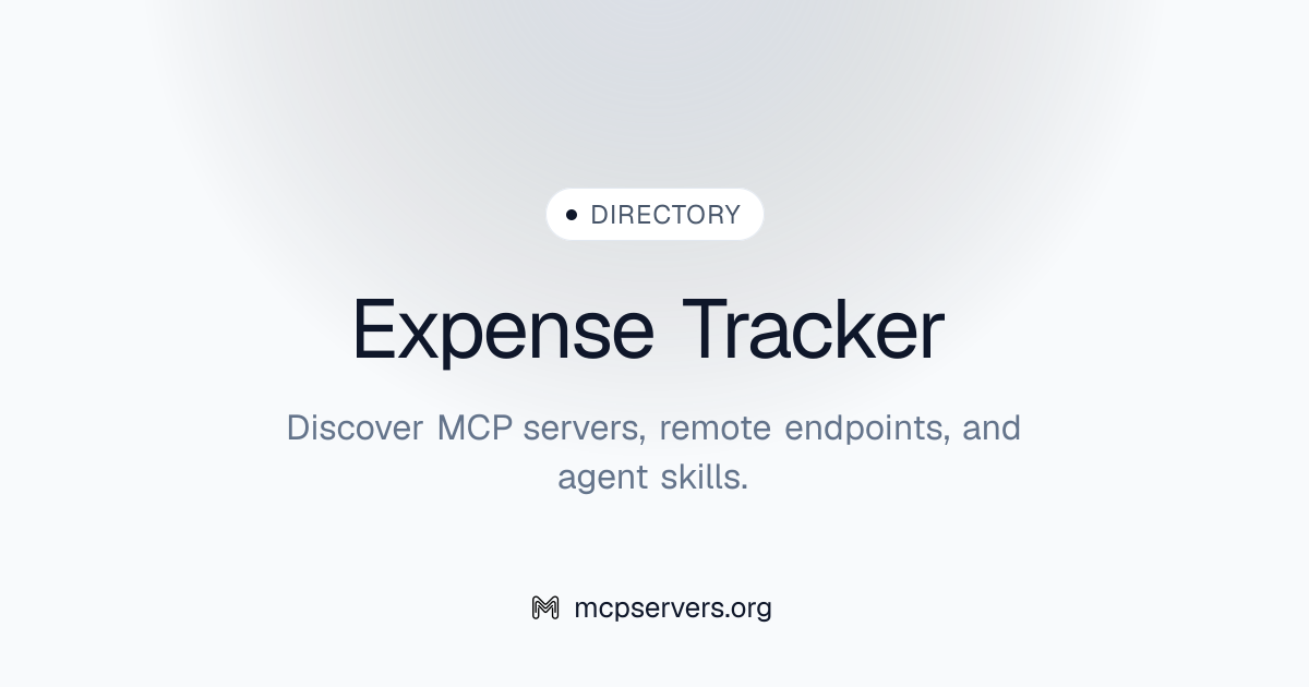 Expense Tracker MCP Server | Awesome MCP Servers