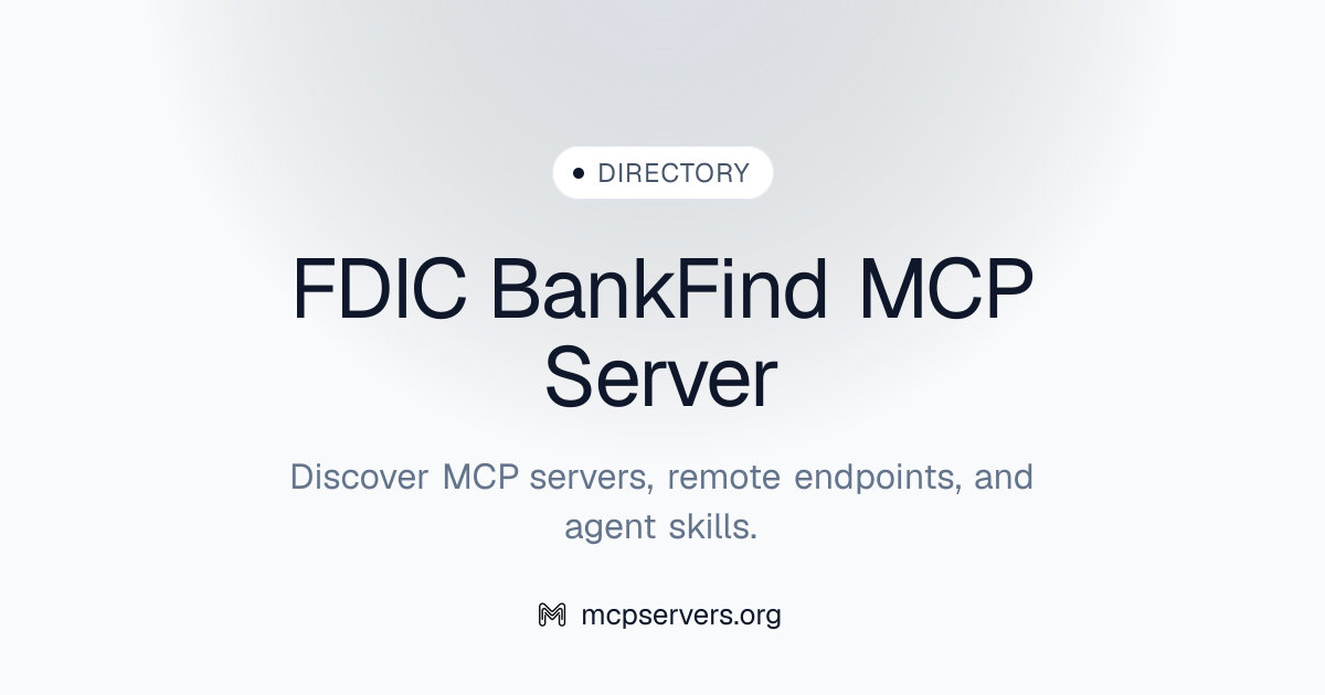 FDIC BankFind MCP Server | Awesome MCP Servers