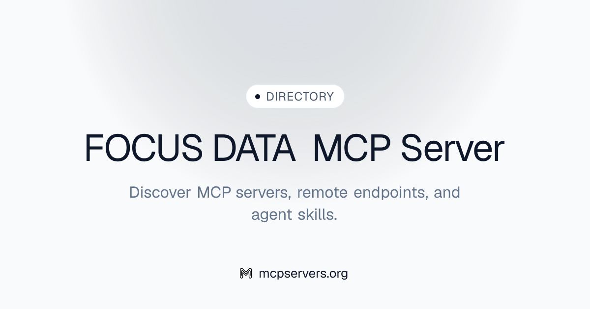 FOCUS DATA MCP Server | Awesome MCP Servers