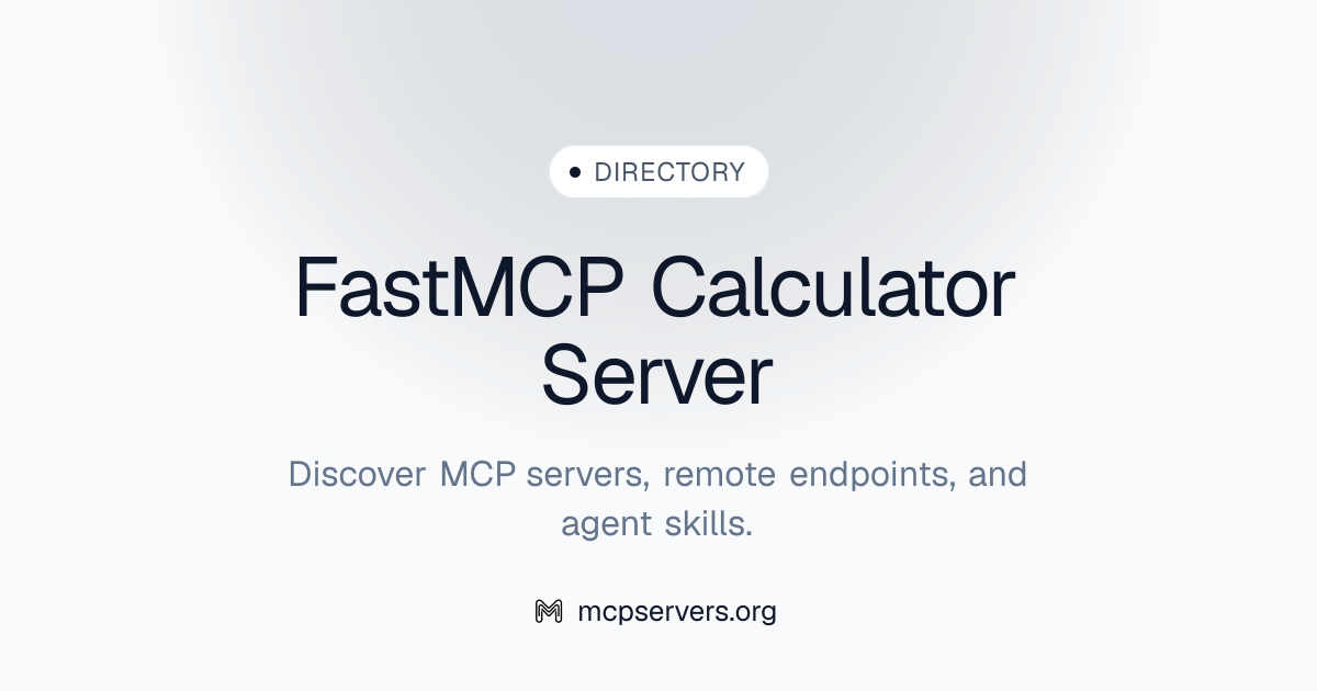 Fast Calculator MCP Server | Awesome MCP Servers