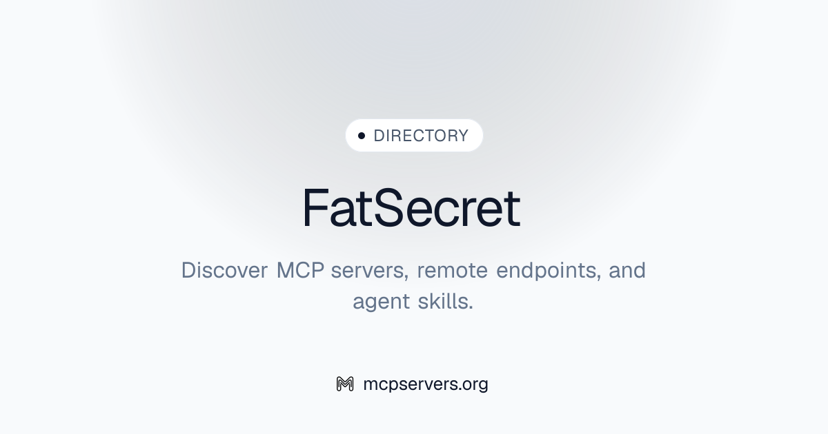 Fat Secret MCP Server | Awesome MCP Servers