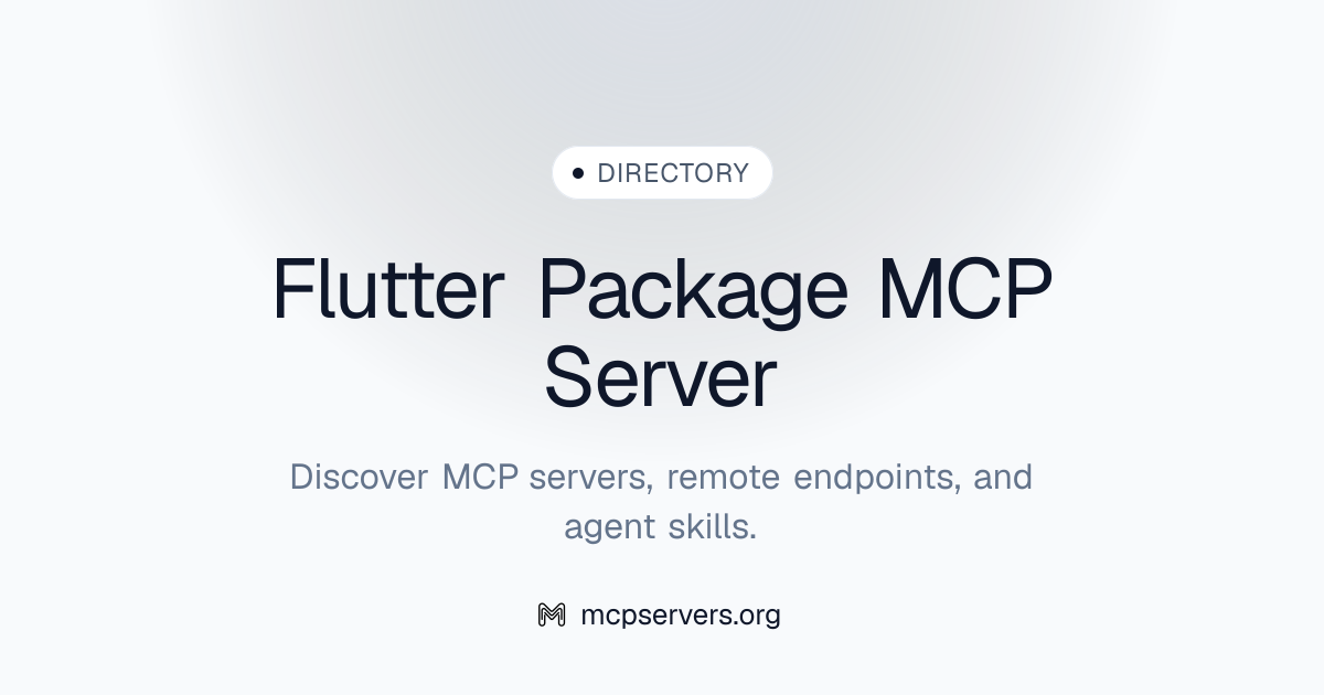 Flutter Package MCP Server | Awesome MCP Servers