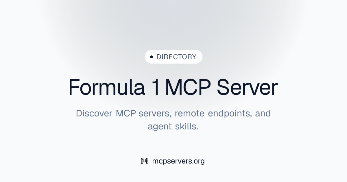 Formula 1 MCP Server | Awesome MCP Servers