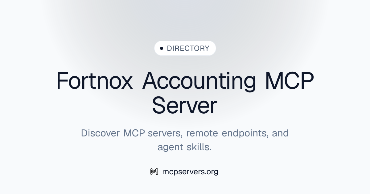 Fortnox Accounting MCP Server | Awesome MCP Servers