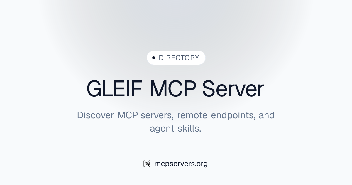 GLEIF MCP Server | Awesome MCP Servers
