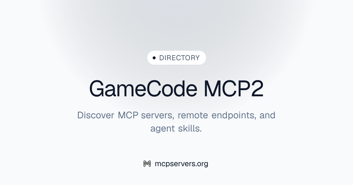 Game Code MCP2 MCP Server | Awesome MCP Servers