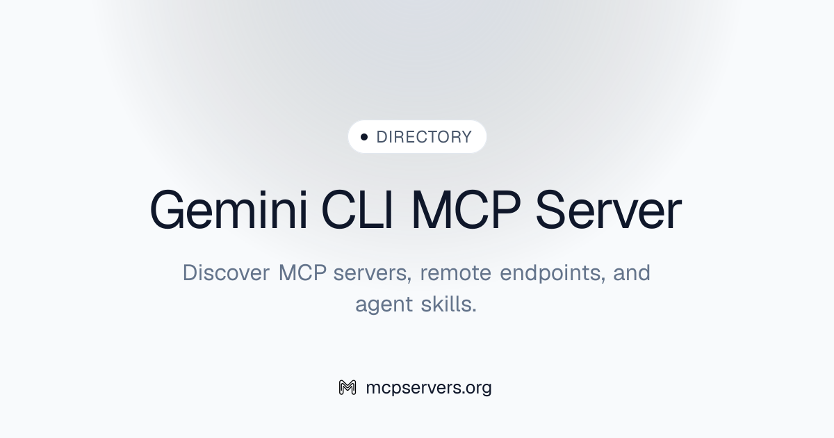 Gemini CLI MCP Server | Awesome MCP Servers