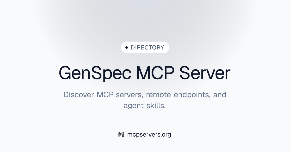 Gen Spec MCP Server | Awesome MCP Servers