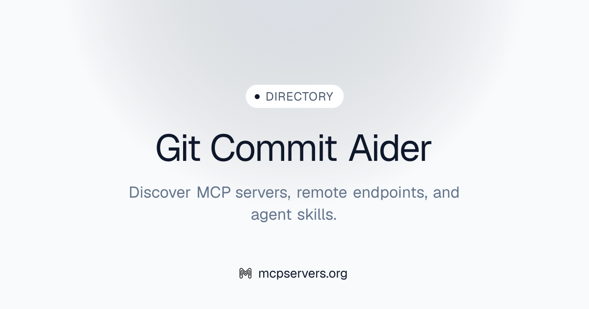 Git Commit Aider MCP Server | Awesome MCP Servers