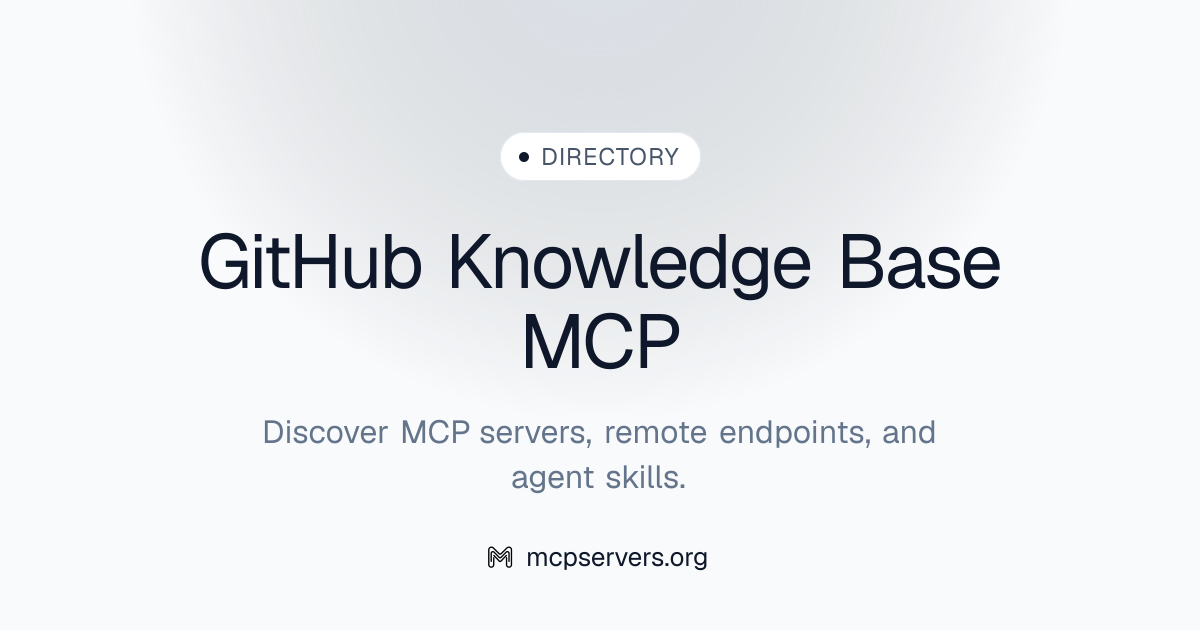Git Hub Knowledge Base MCP Server | Awesome MCP Servers