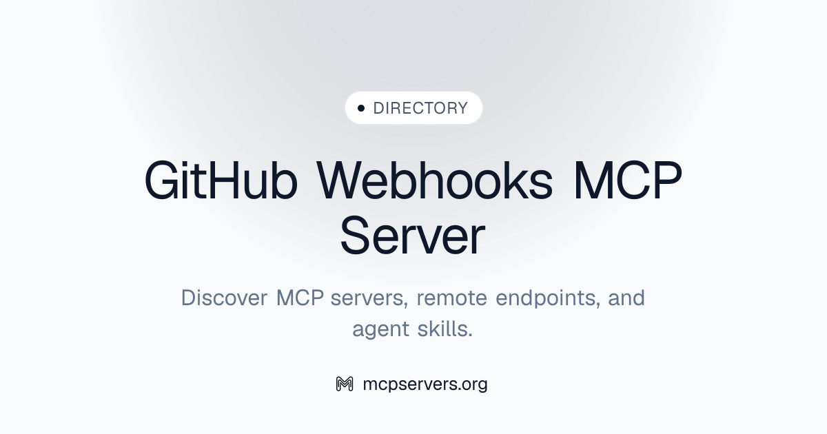 Git Hub Webhooks MCP Server | Awesome MCP Servers