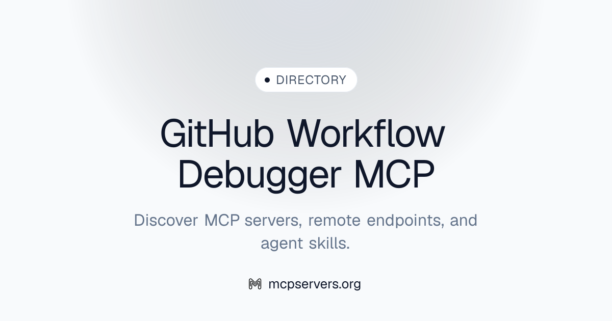 Git Hub Workflow Debugger MCP Server | Awesome MCP Servers