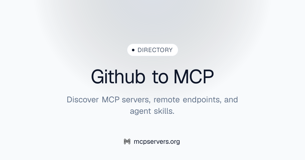 GitHub To MCP Server | Awesome MCP Servers