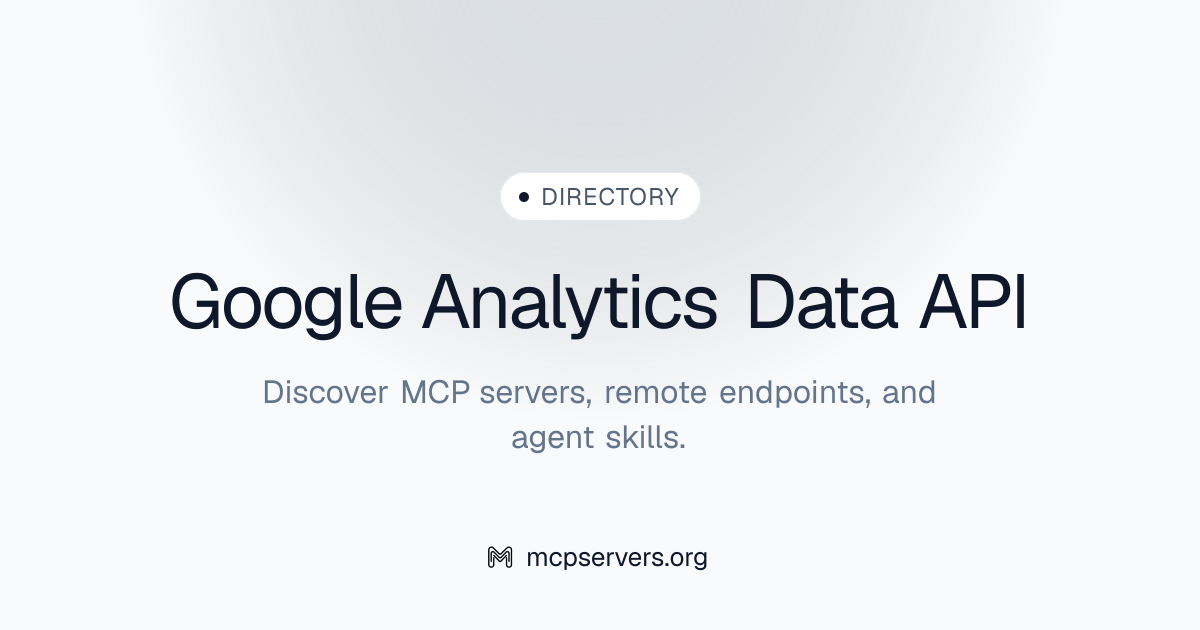 Google Analytics Data API MCP Server | Awesome MCP Servers