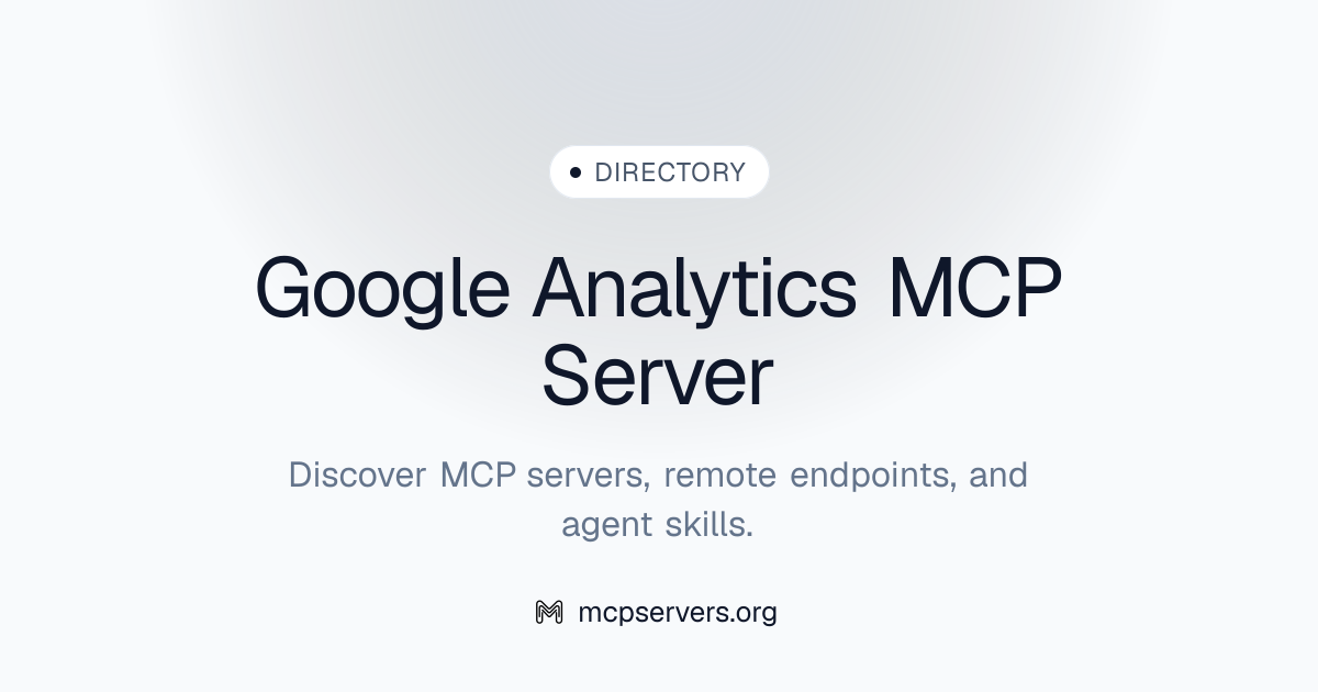 Google Analytics MCP Server | Awesome MCP Servers