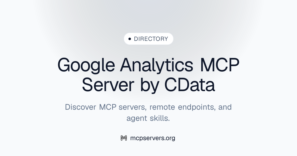 Google Analytics By Cdata MCP Server | Awesome MCP Servers