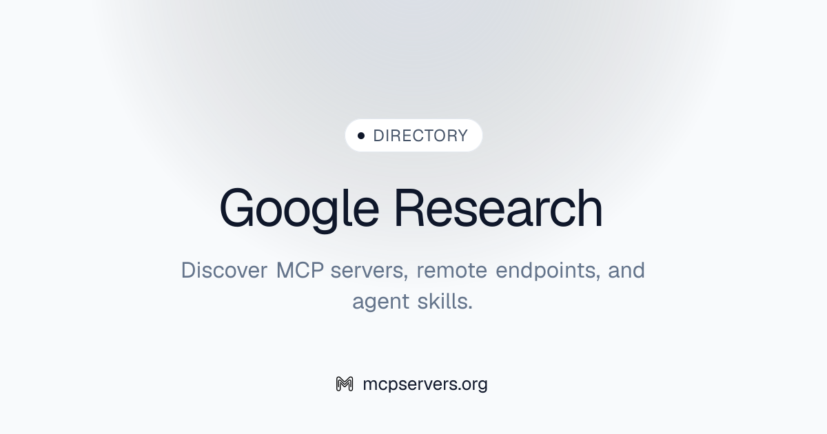 Google Research MCP Server | Awesome MCP Servers
