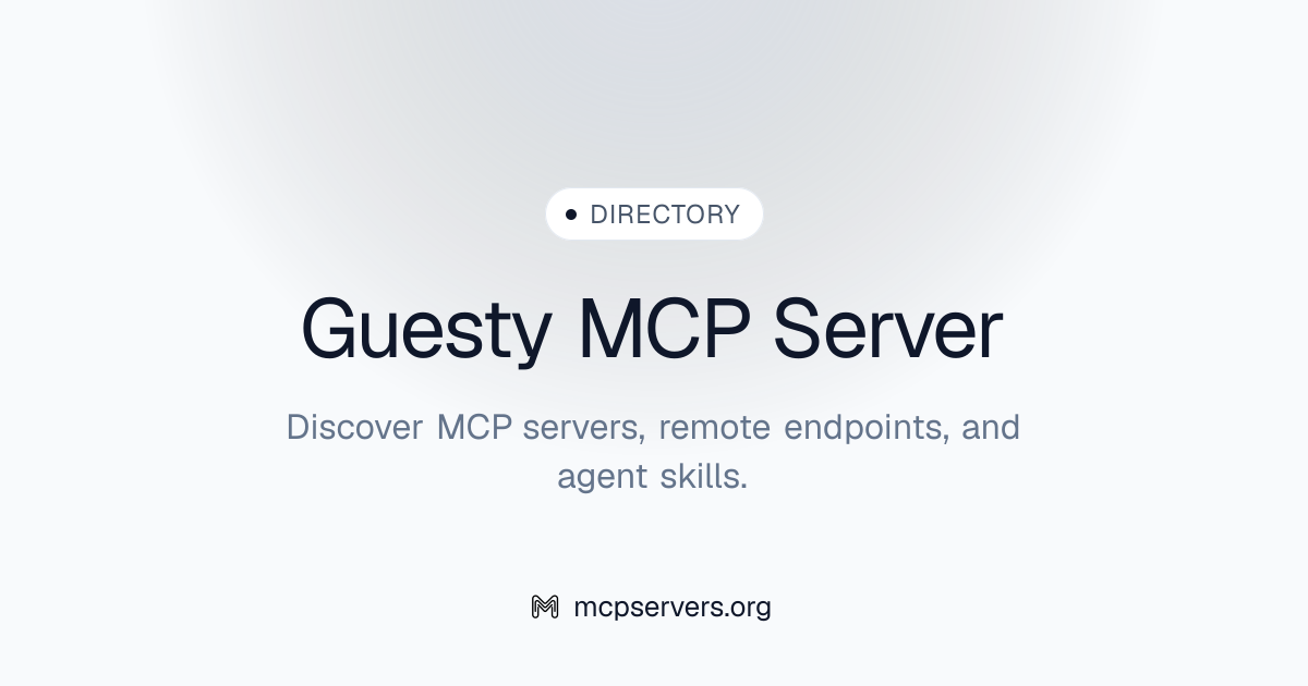 Guesty MCP Server | Awesome MCP Servers