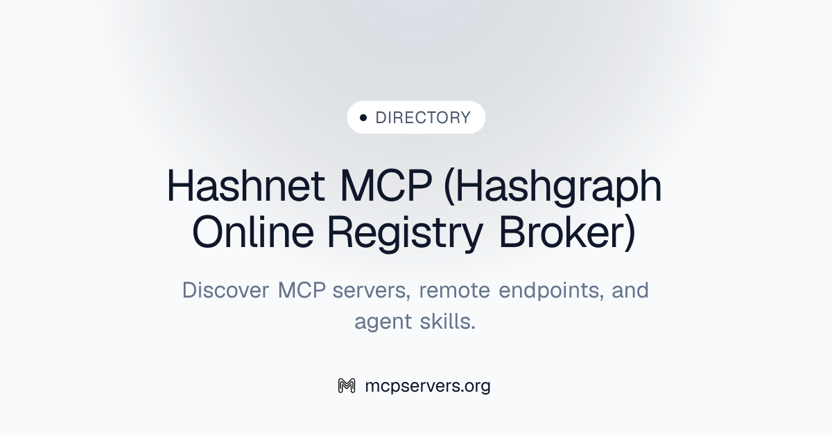 Hashnet (hashgraph Online Registry Broker) MCP Server