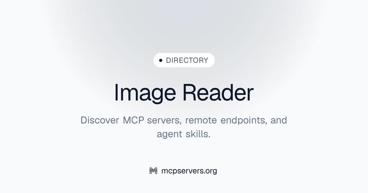 Image Reader MCP Server | Awesome MCP Servers