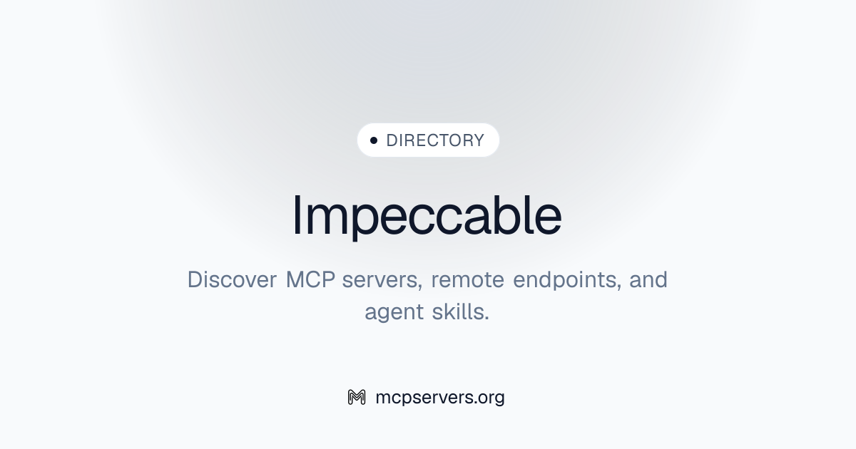 Impeccable | Agent Skills Library