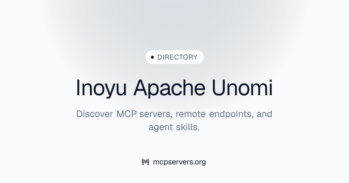Inoyu Apache Unomi MCP Server | Awesome MCP Servers