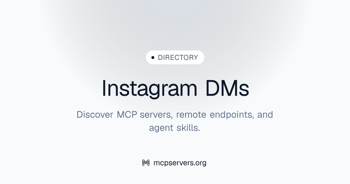 Instagram Dms MCP Server | Awesome MCP Servers