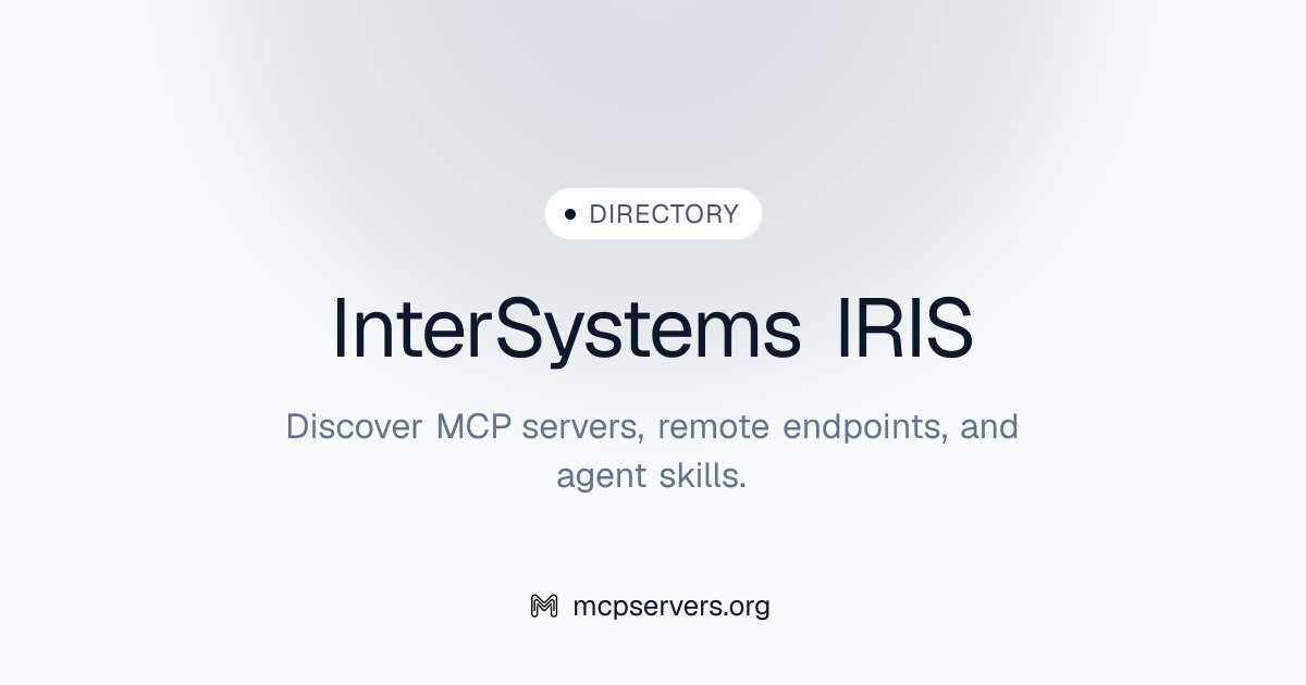 Inter Systems IRIS MCP Server | Awesome MCP Servers