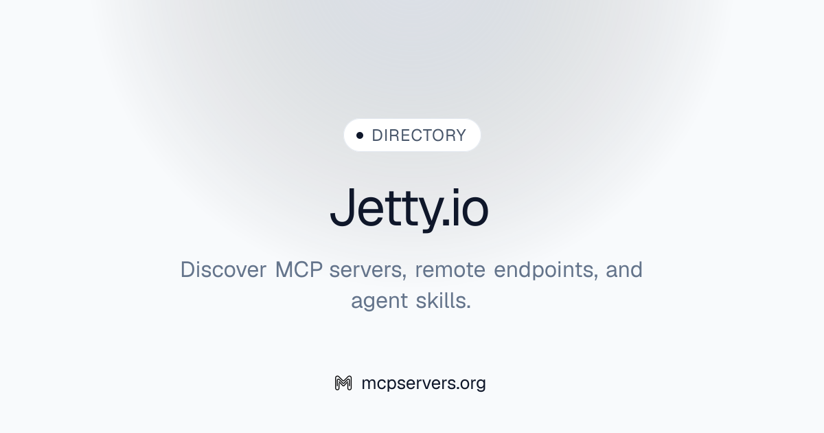 Official Jetty Io MCP Server | Awesome MCP Servers