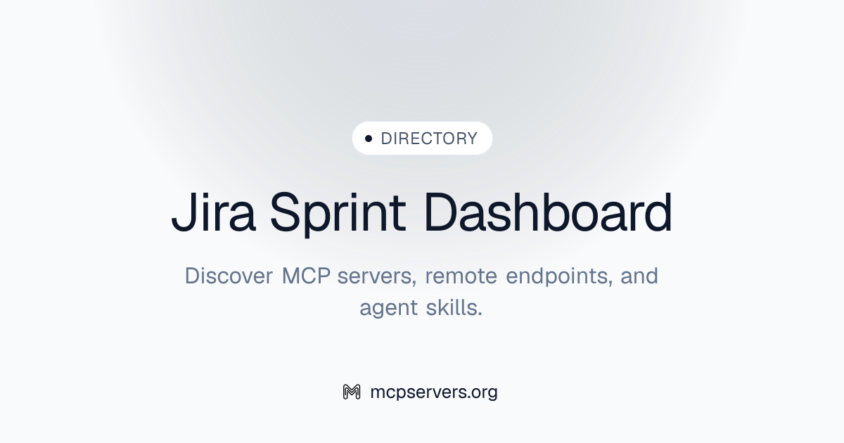 Jira Sprint Dashboard MCP Server | Awesome MCP Servers